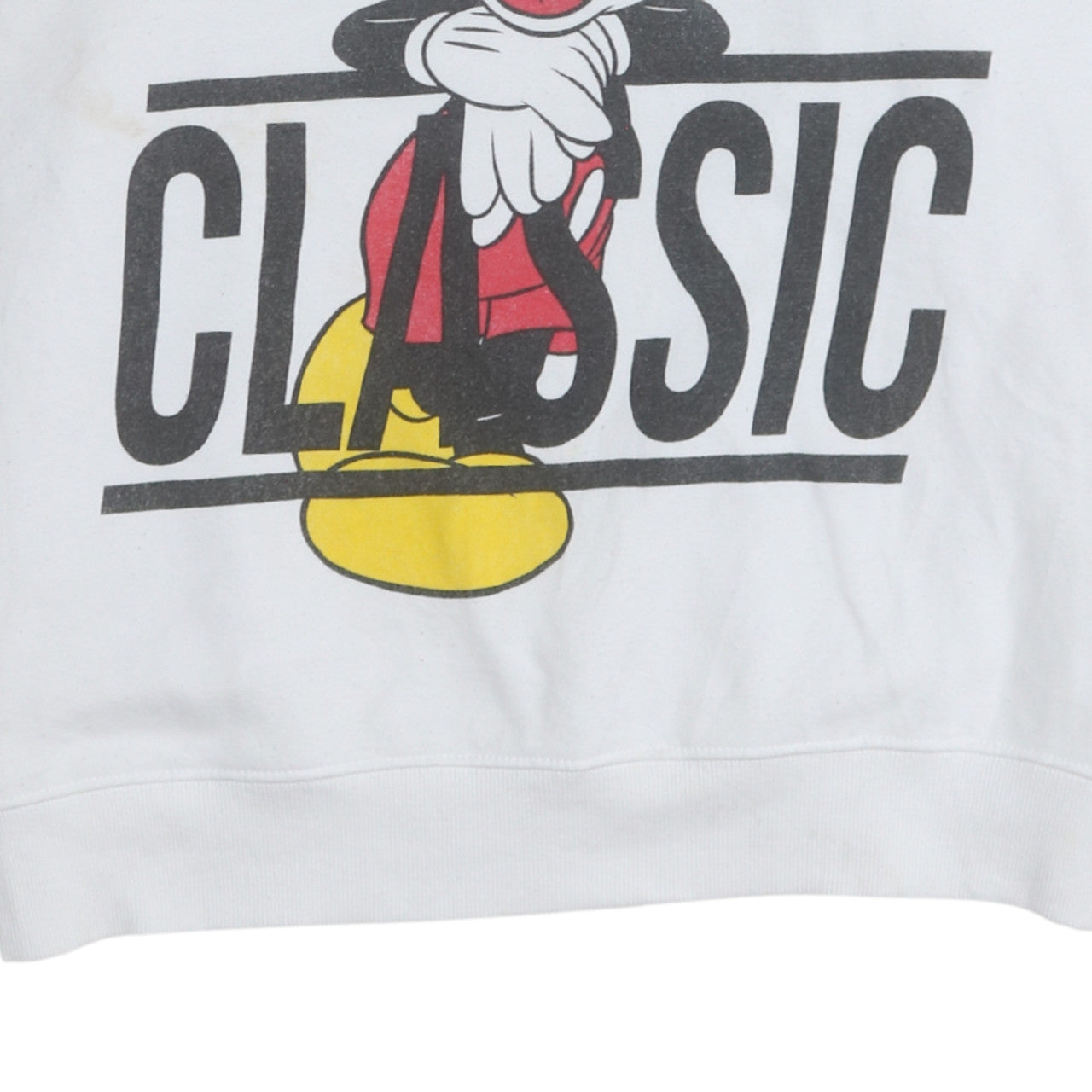 Disney Men's White Mickey Mouse Classic Graphic Sweatshirt M