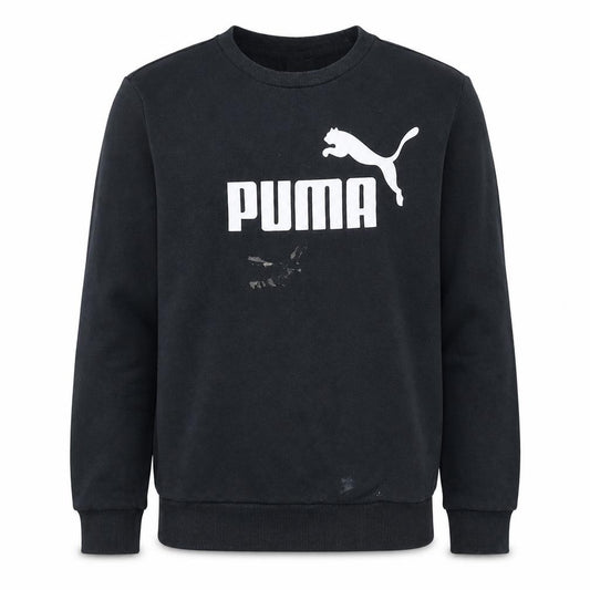 Puma Men's Black Small Pullover Sweatshirt Crew Neck Logo Sportswear