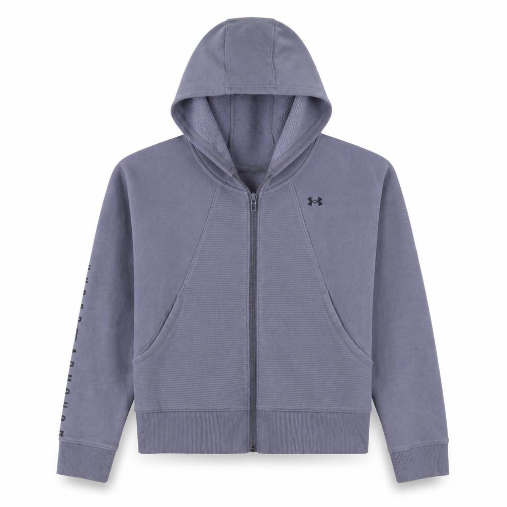 Under Armour Girls Purple Full Zip Hoodie Size S Loose Fit
