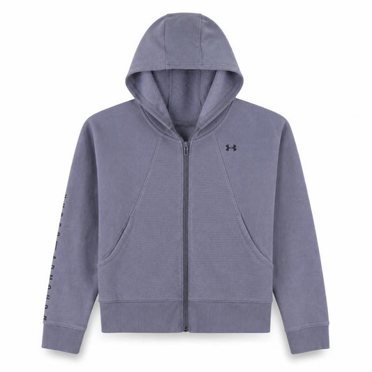Under Armour Girls Purple Full Zip Hoodie Size S Loose Fit