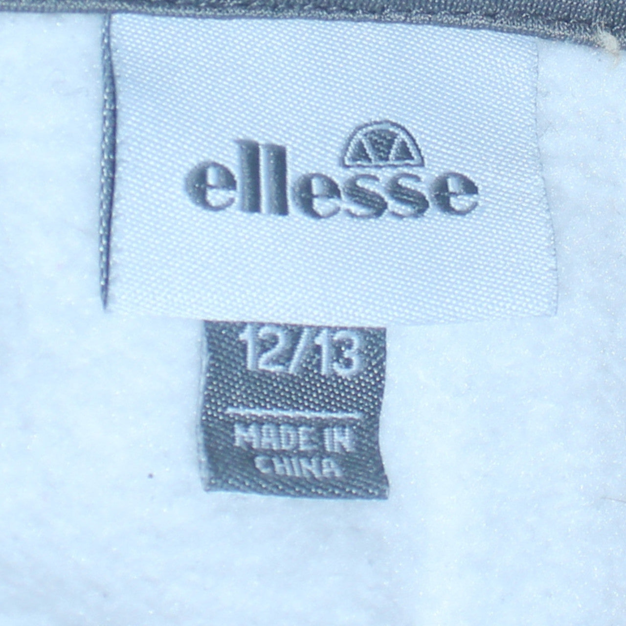Ellesse Boys Grey Black White Full Zip Hoodie Size 12-13 Years Polyester Cotton