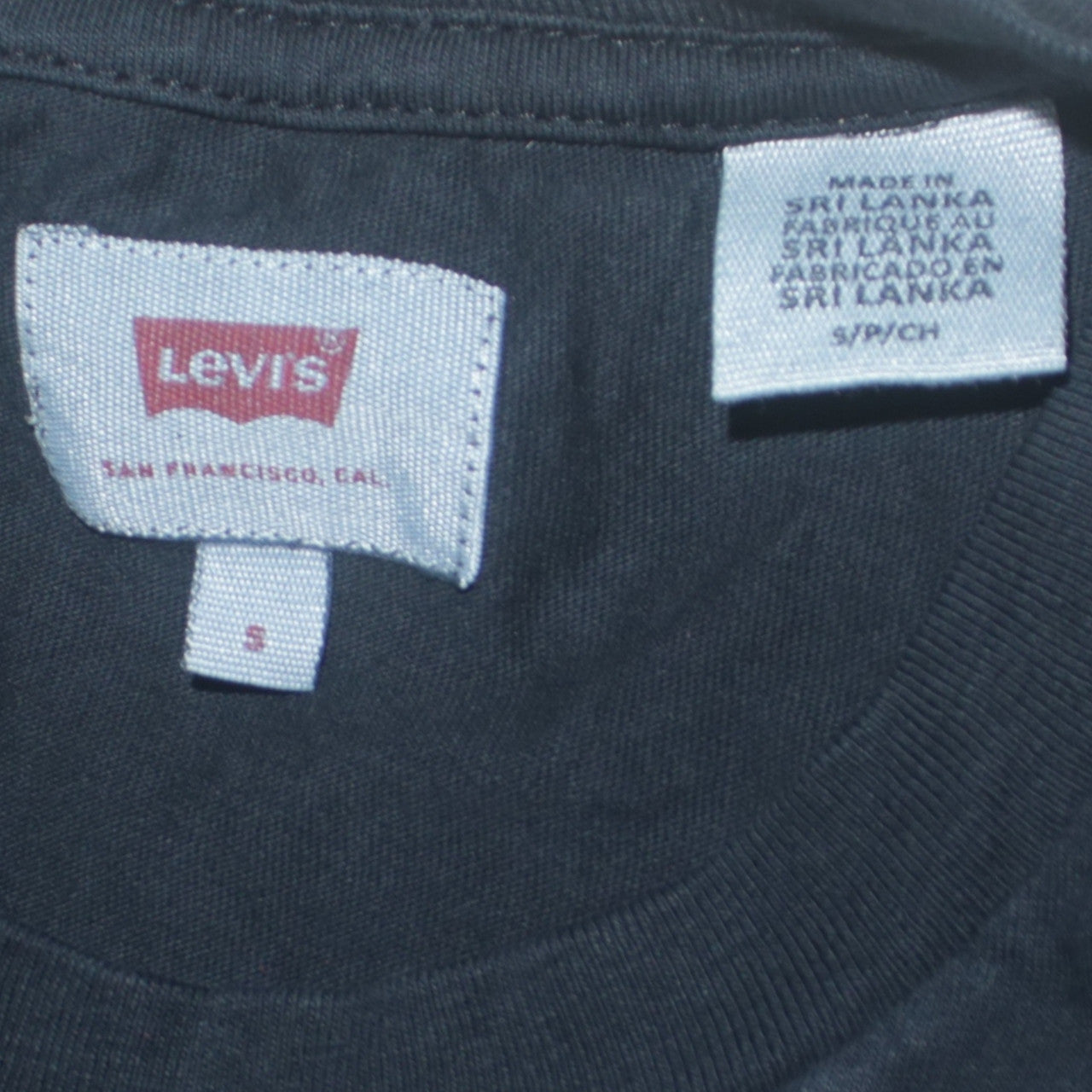Levi's Men's Black Cotton Crew Neck Short Sleeve T-Shirt S
