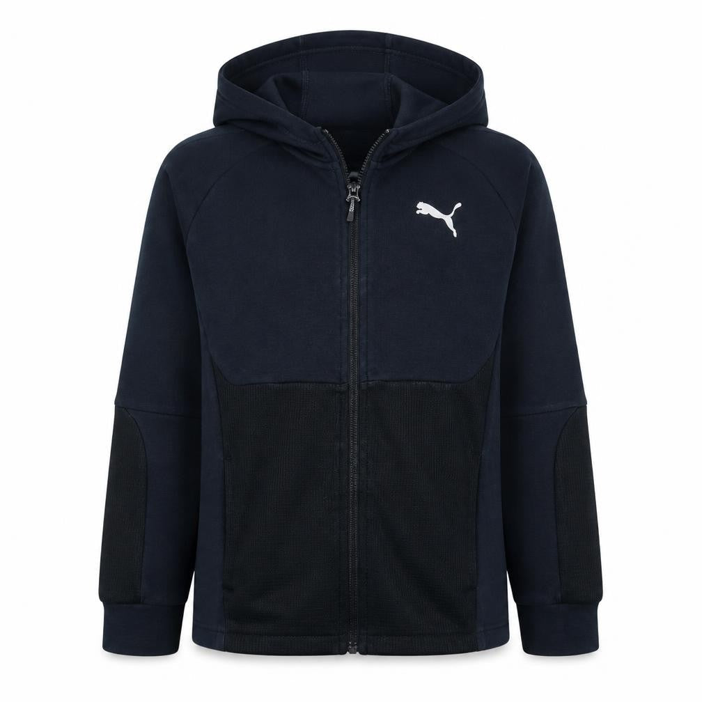 Puma Boys Black Full Zip Hoodie - Size 164cm - Athletic Fit