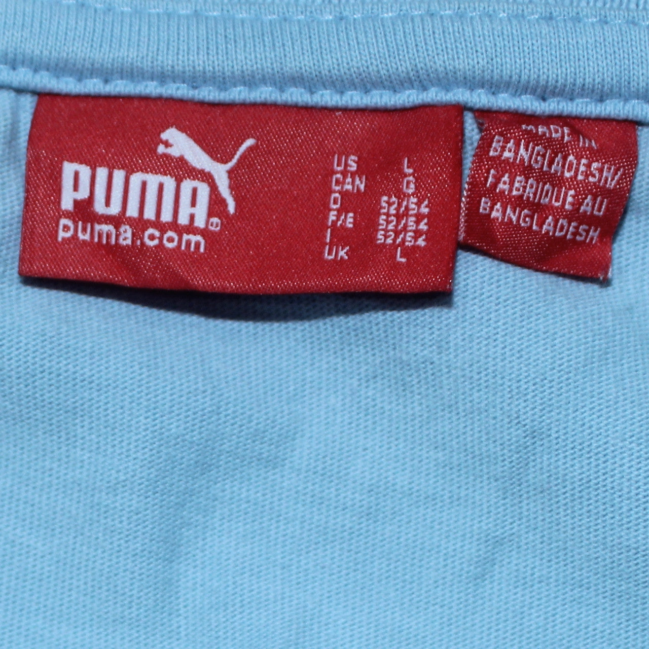 Puma Men Blue Striped Collared Cotton Polo T-Shirt Size L
