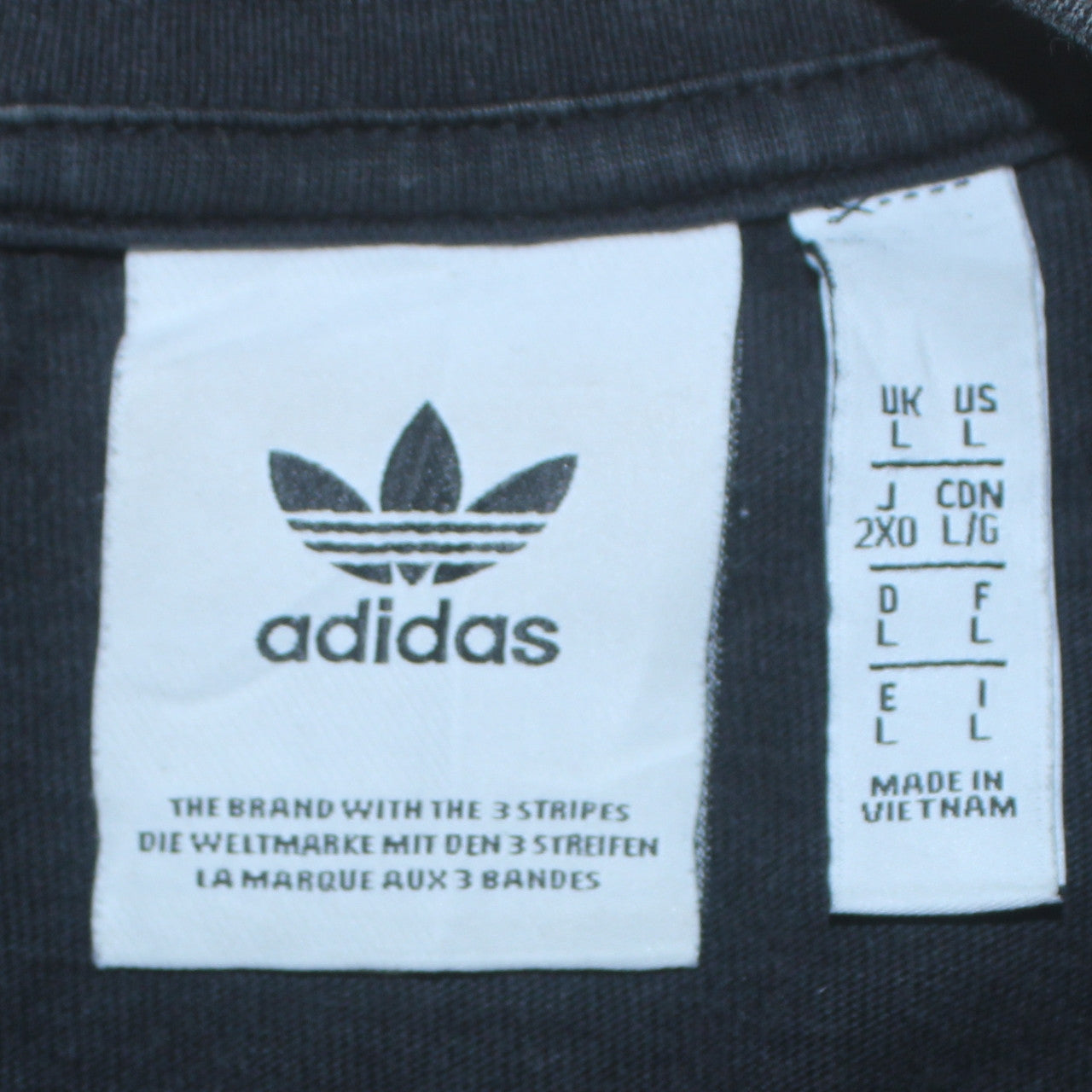 adidas Men's Black Cotton Crew Neck Short Sleeve T-Shirt Size L