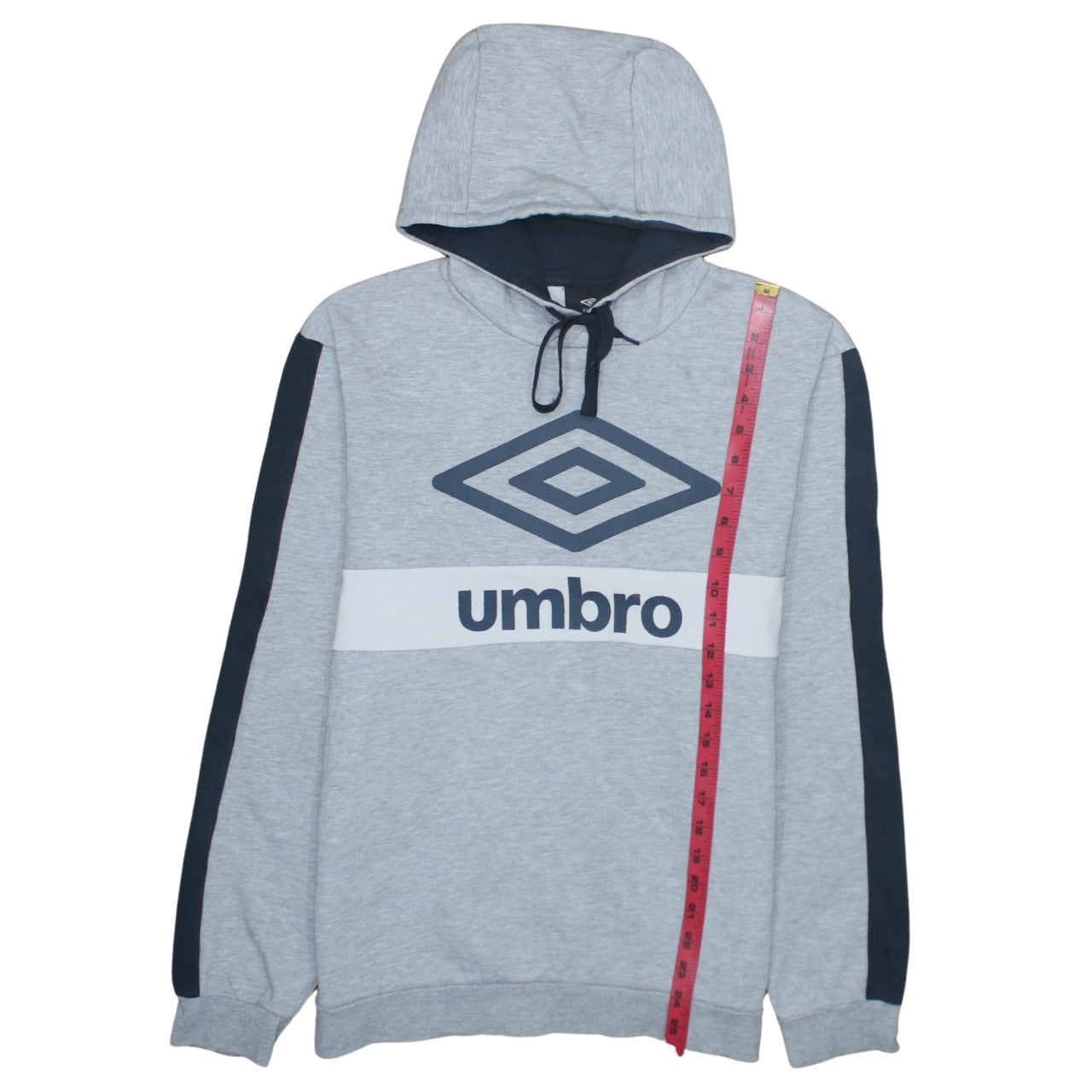 Umbro Mens Grey Pullover Hoodie L Sports Logo Hooded Sweatshirt