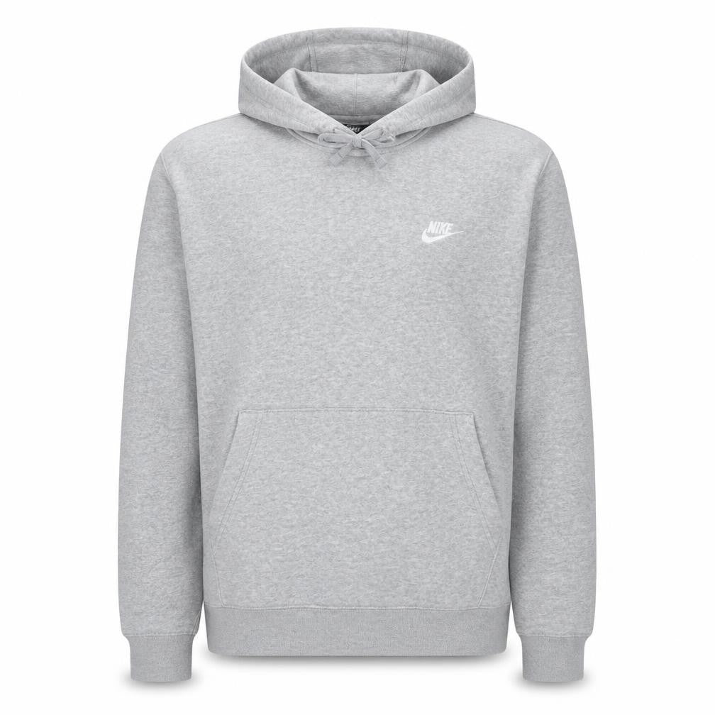 Nike Men's Grey Pullover Hoodie Size S Regular Fit Logo Fleece