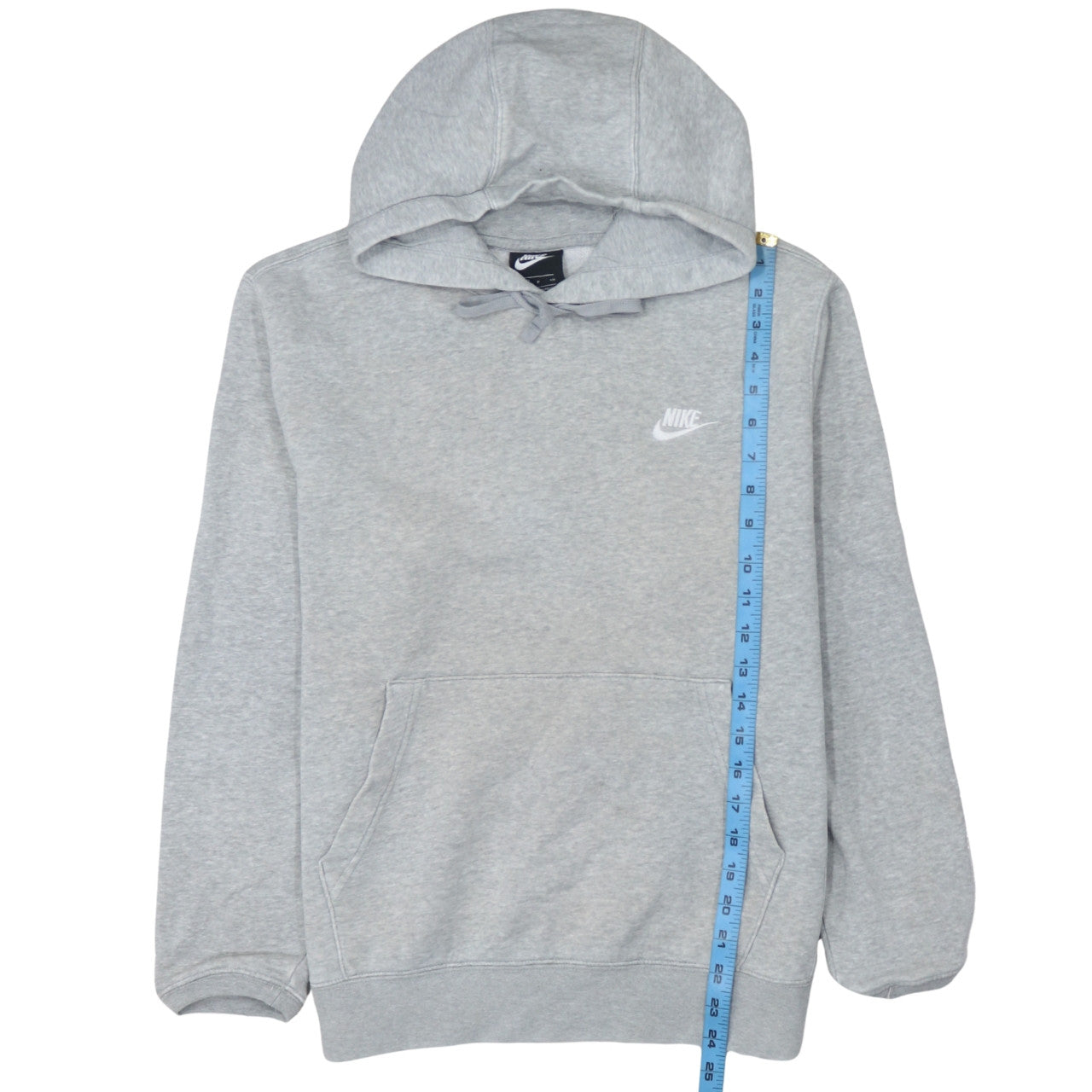 Nike Men's Grey Pullover Hoodie Size S Regular Fit Logo Fleece