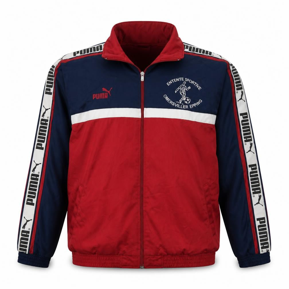 Puma Men's Red Blue Track Jacket M Retro Football Style