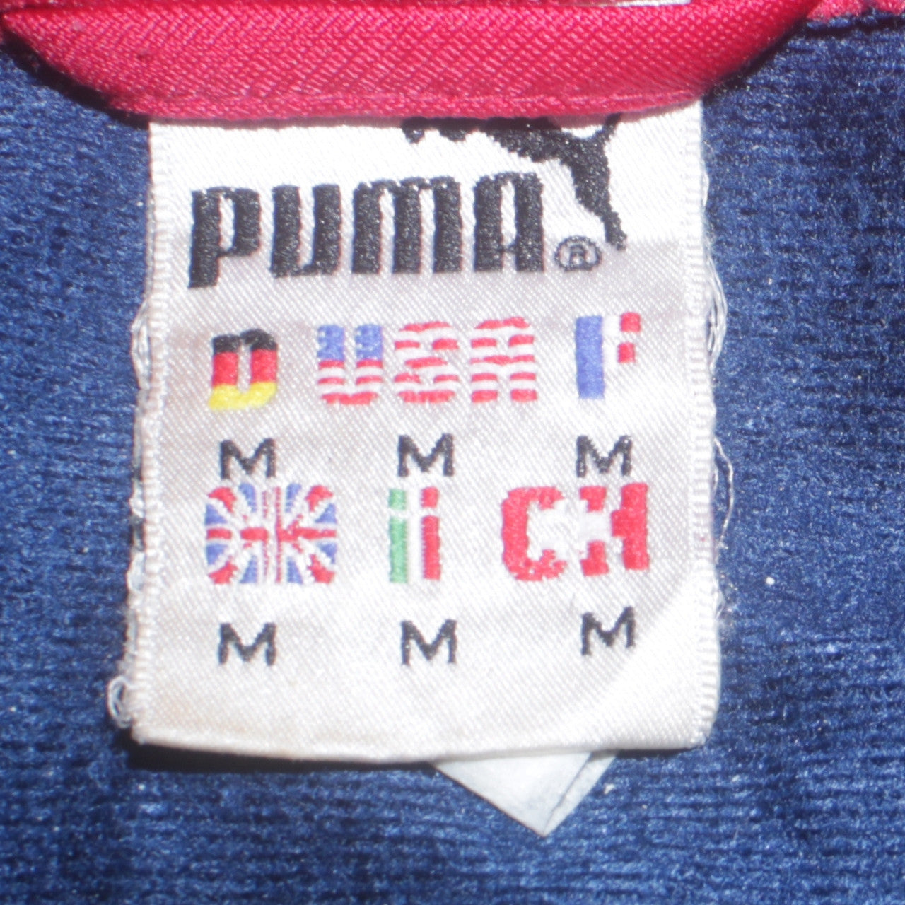 Puma Men's Red Blue Track Jacket M Retro Football Style