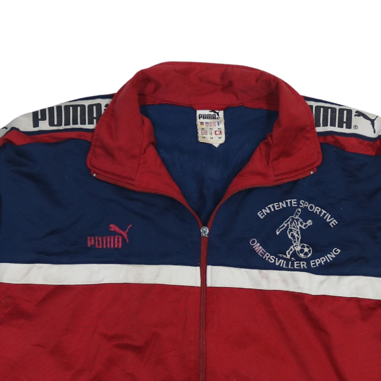 Puma Men's Red Blue Track Jacket M Retro Football Style