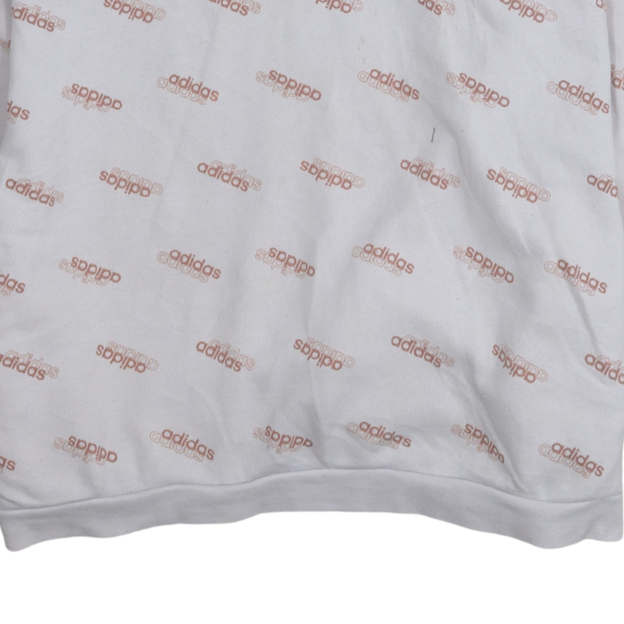 Adidas Womens White Pink Logo Print Pullover Hoodie Size S 8-10