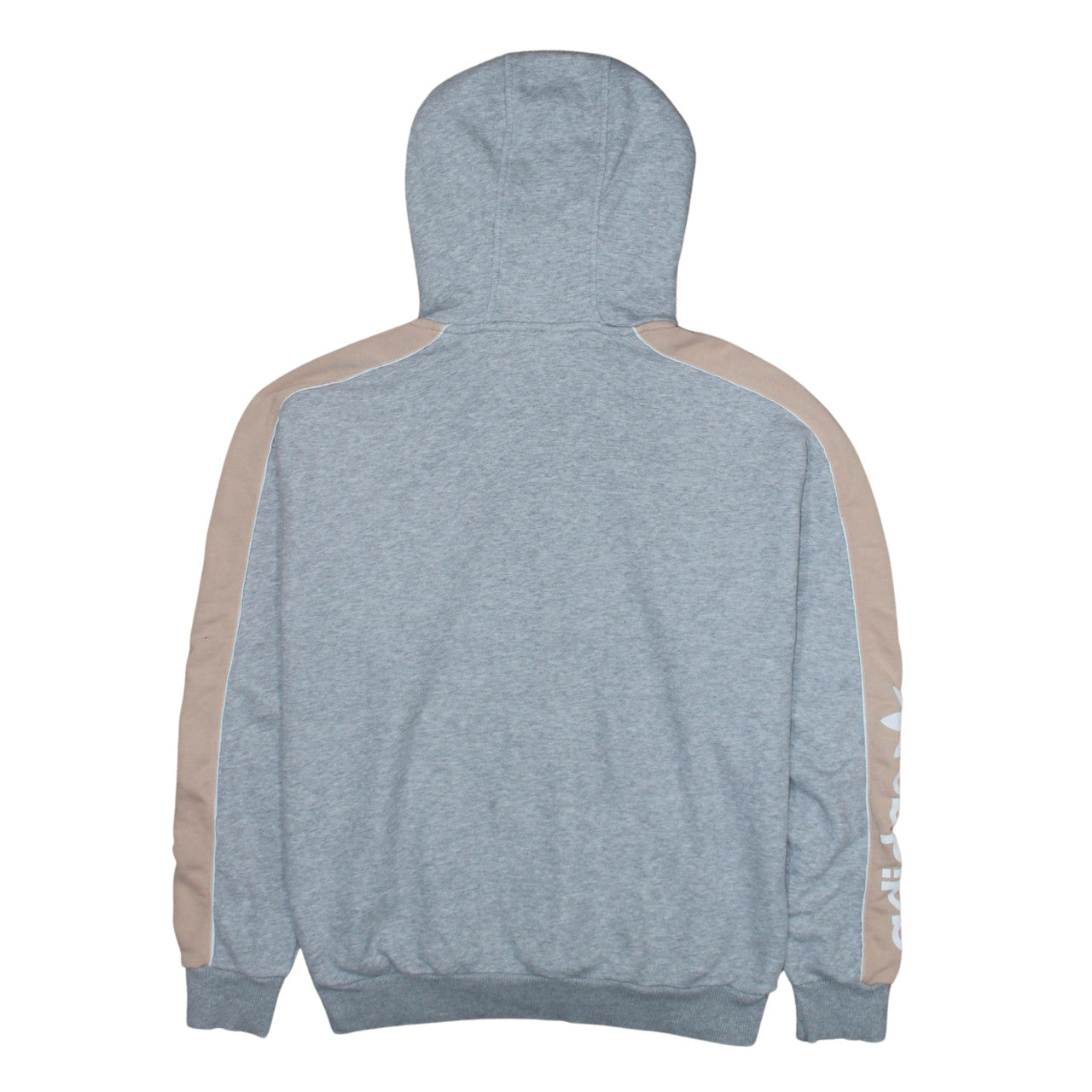Adidas Womens Grey 1/4 Zip Hooded Sweatshirt UK 14 Lined Logo Pullover