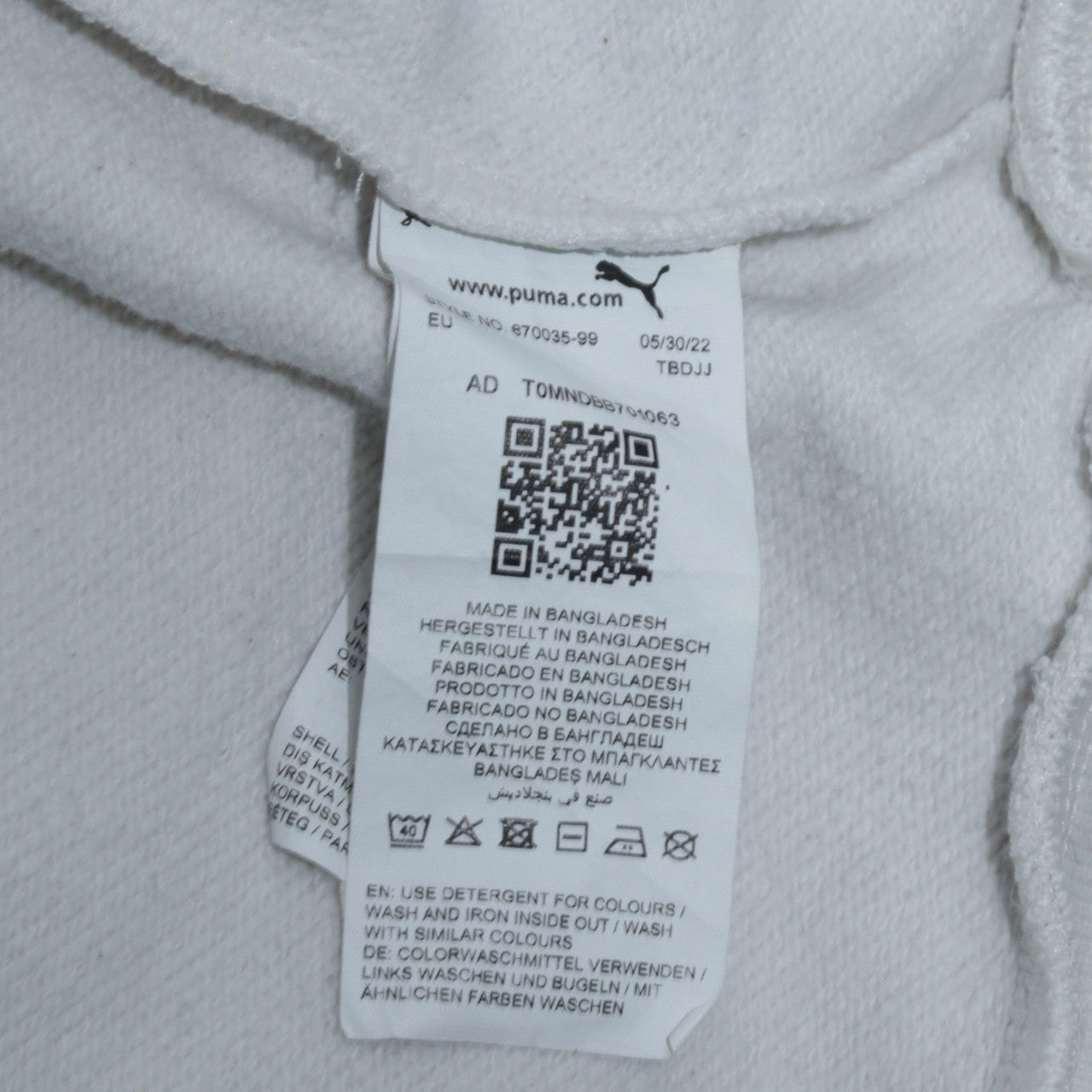 Puma Womens White Medium Crew Neck Pullover Sweatshirt