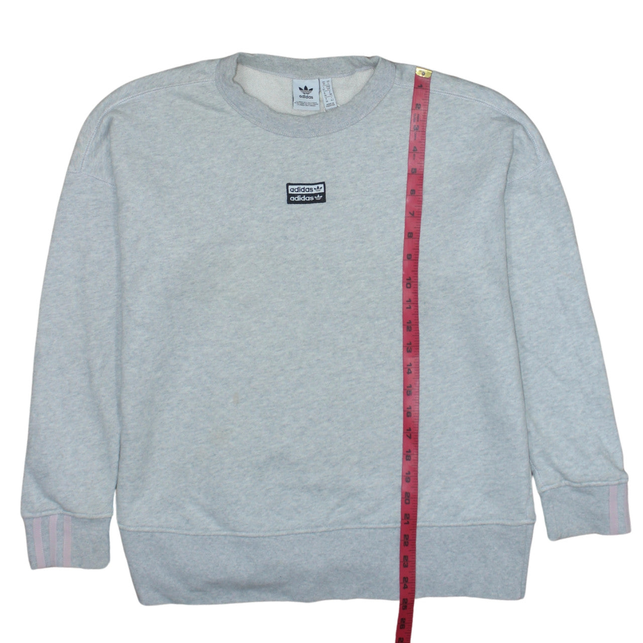 Adidas Women Grey Crew Neck Sweatshirt Size 10 Classic Logo