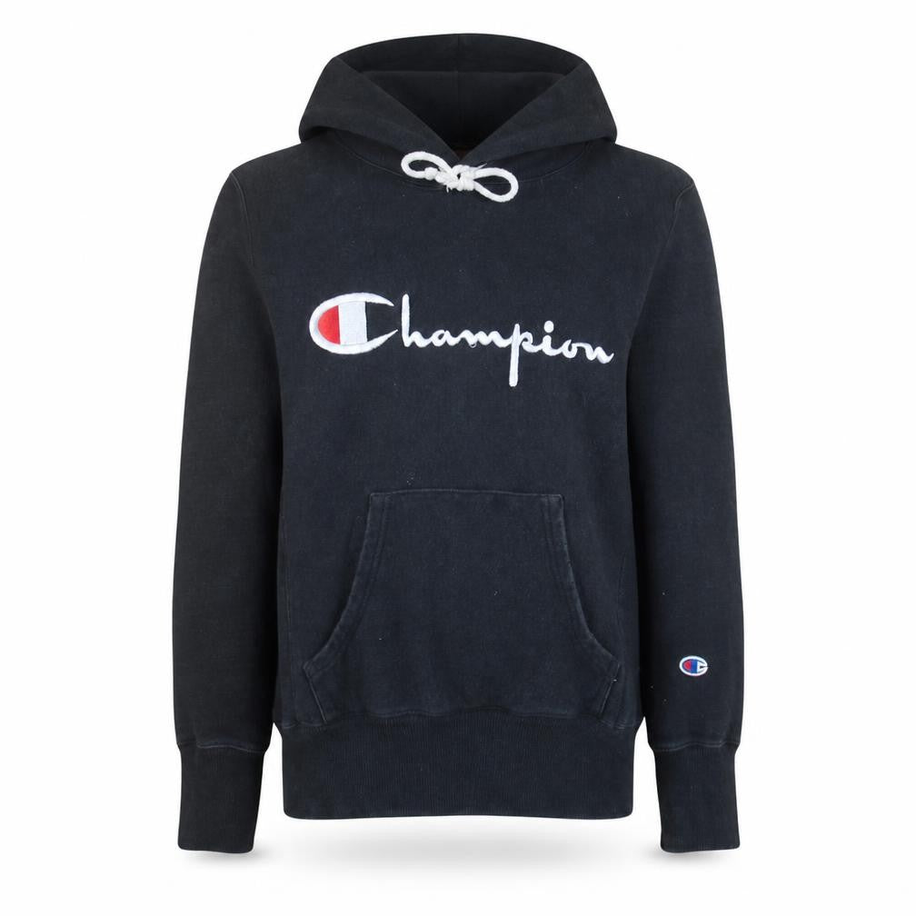 Champion Men's Black Small Reverse Weave Pullover Hoodie