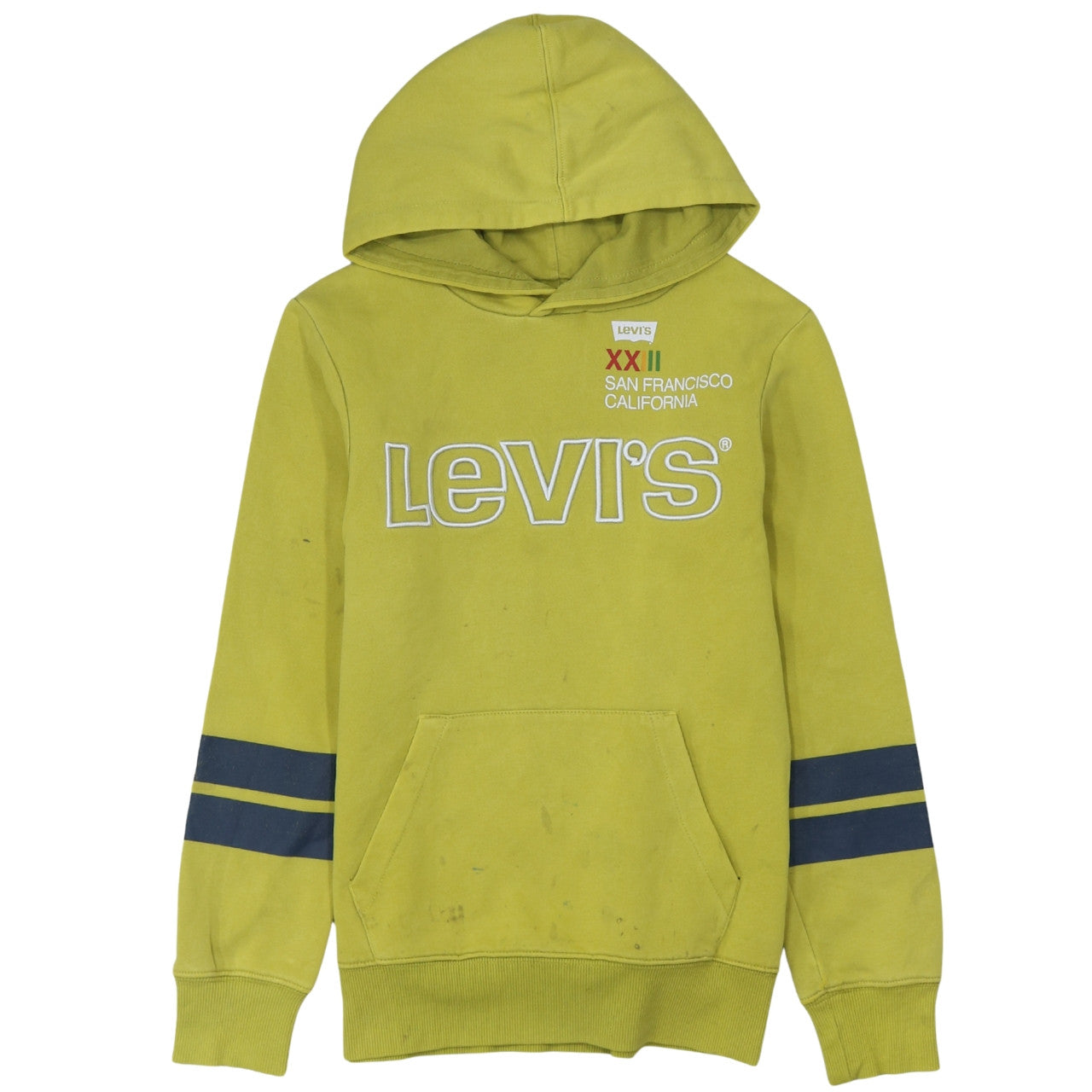 Levi's Boys Green Hoodie 14 Years 164cm Pullover Hooded Sweatshirt Logo Cotton