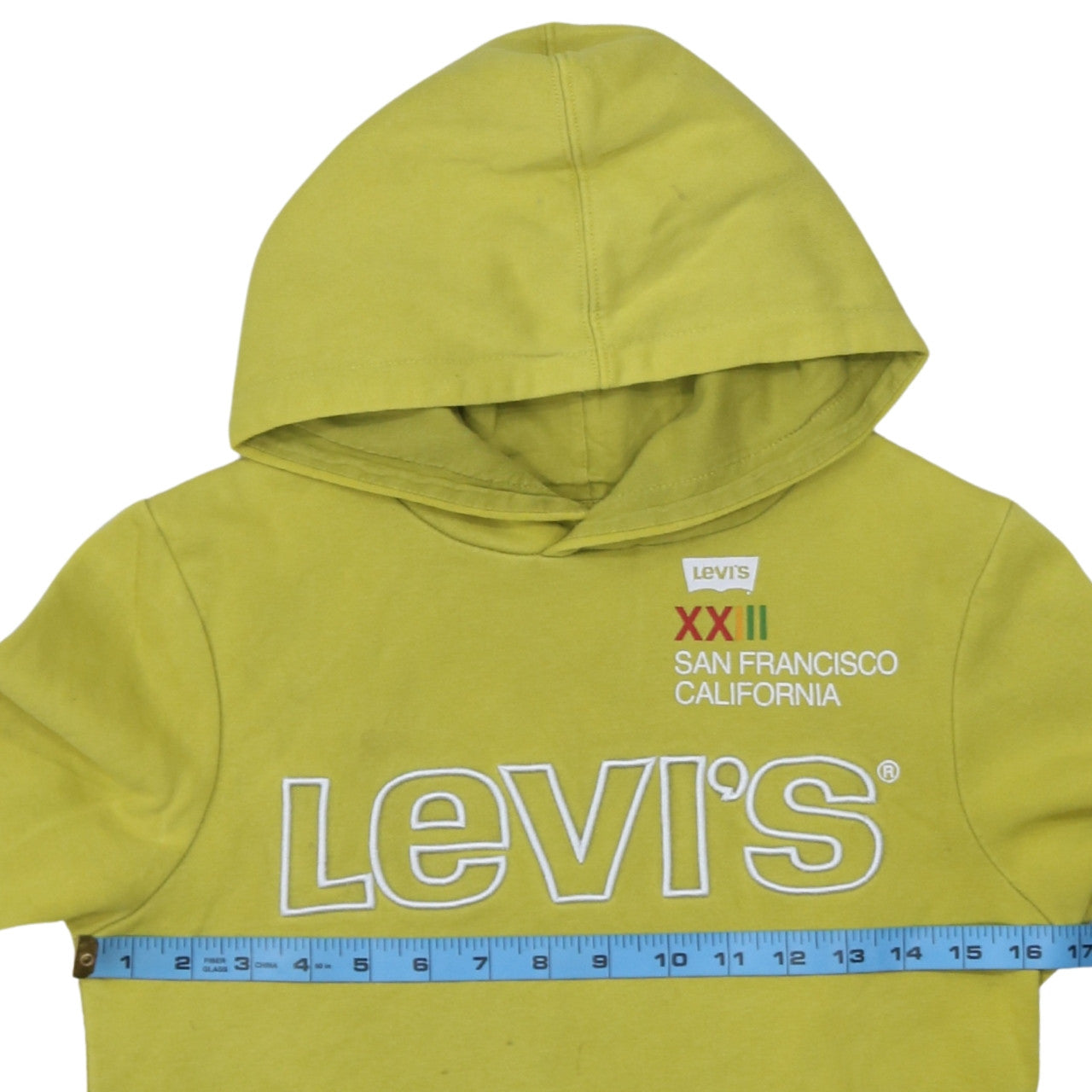 Levi's Boys Green Hoodie 14 Years 164cm Pullover Hooded Sweatshirt Logo Cotton