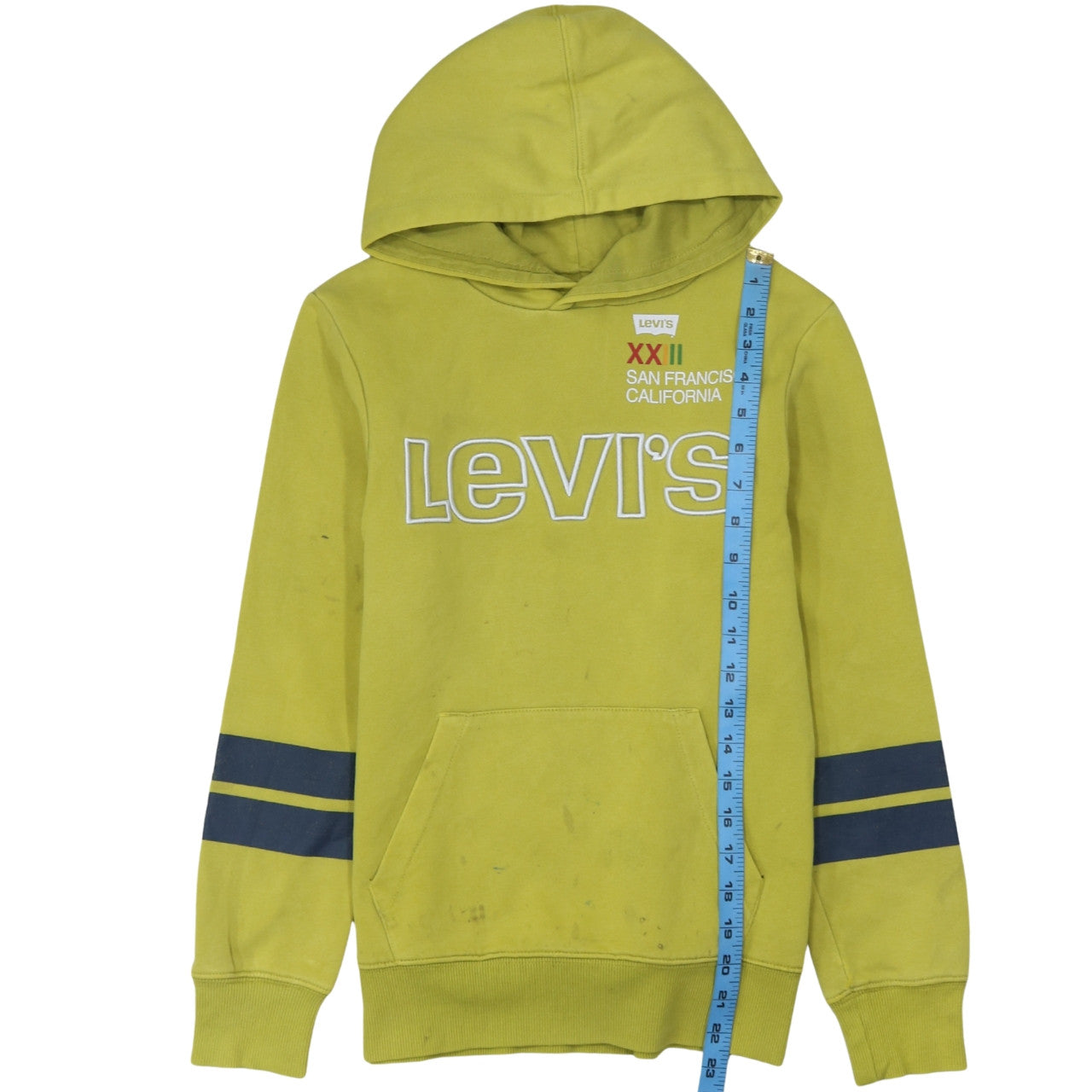 Levi's Boys Green Hoodie 14 Years 164cm Pullover Hooded Sweatshirt Logo Cotton
