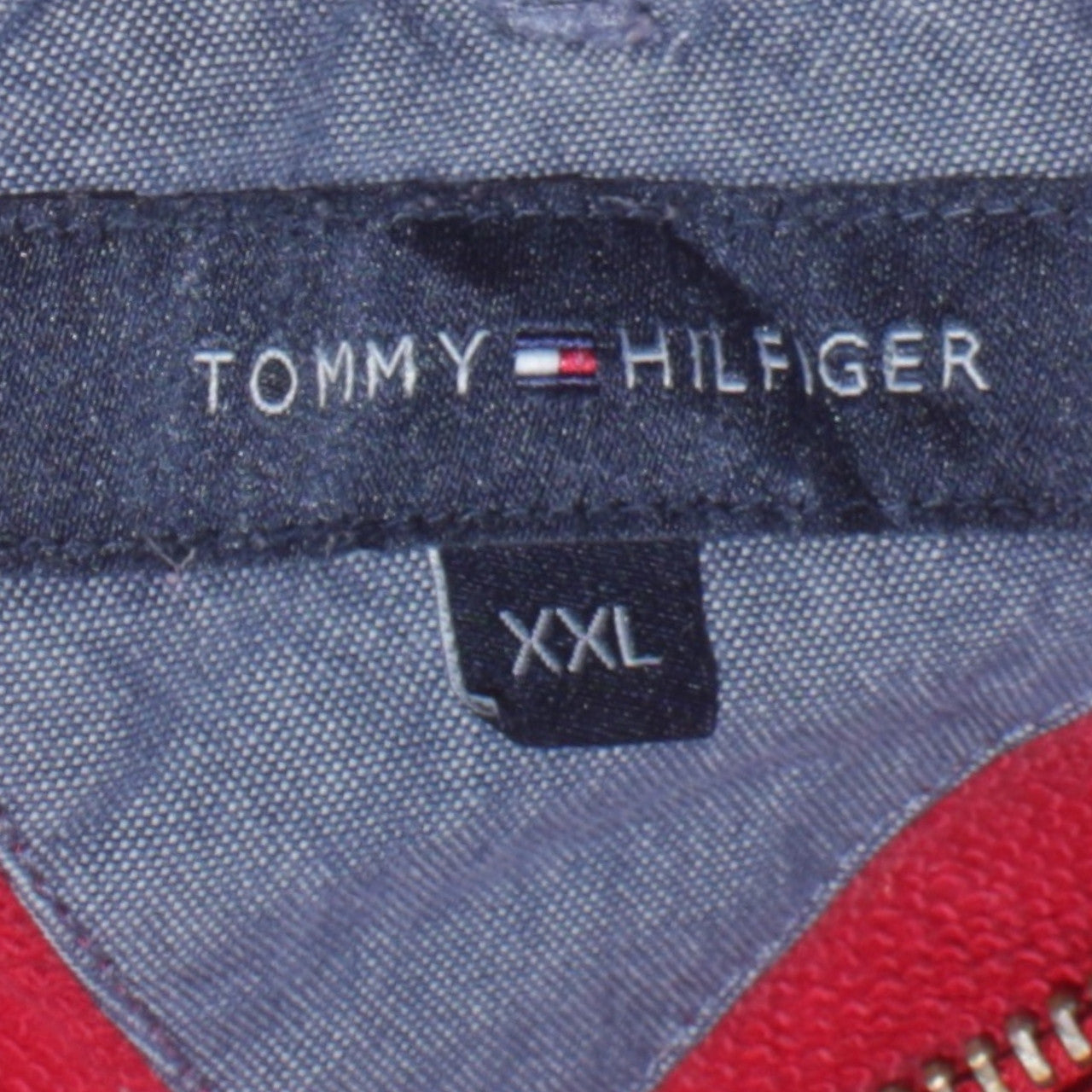 Tommy Hilfiger Mens Red 2XL Track Jacket Full Zip Cotton Stand Collar