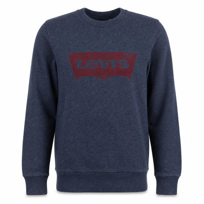 Levi's Men's Blue Crew Neck Logo Pullover Sweatshirt Size S