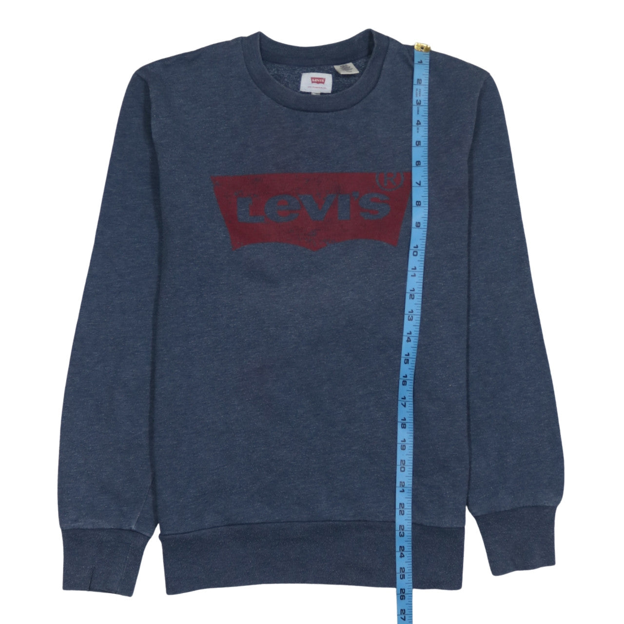 Levi's Men's Blue Crew Neck Logo Pullover Sweatshirt Size S