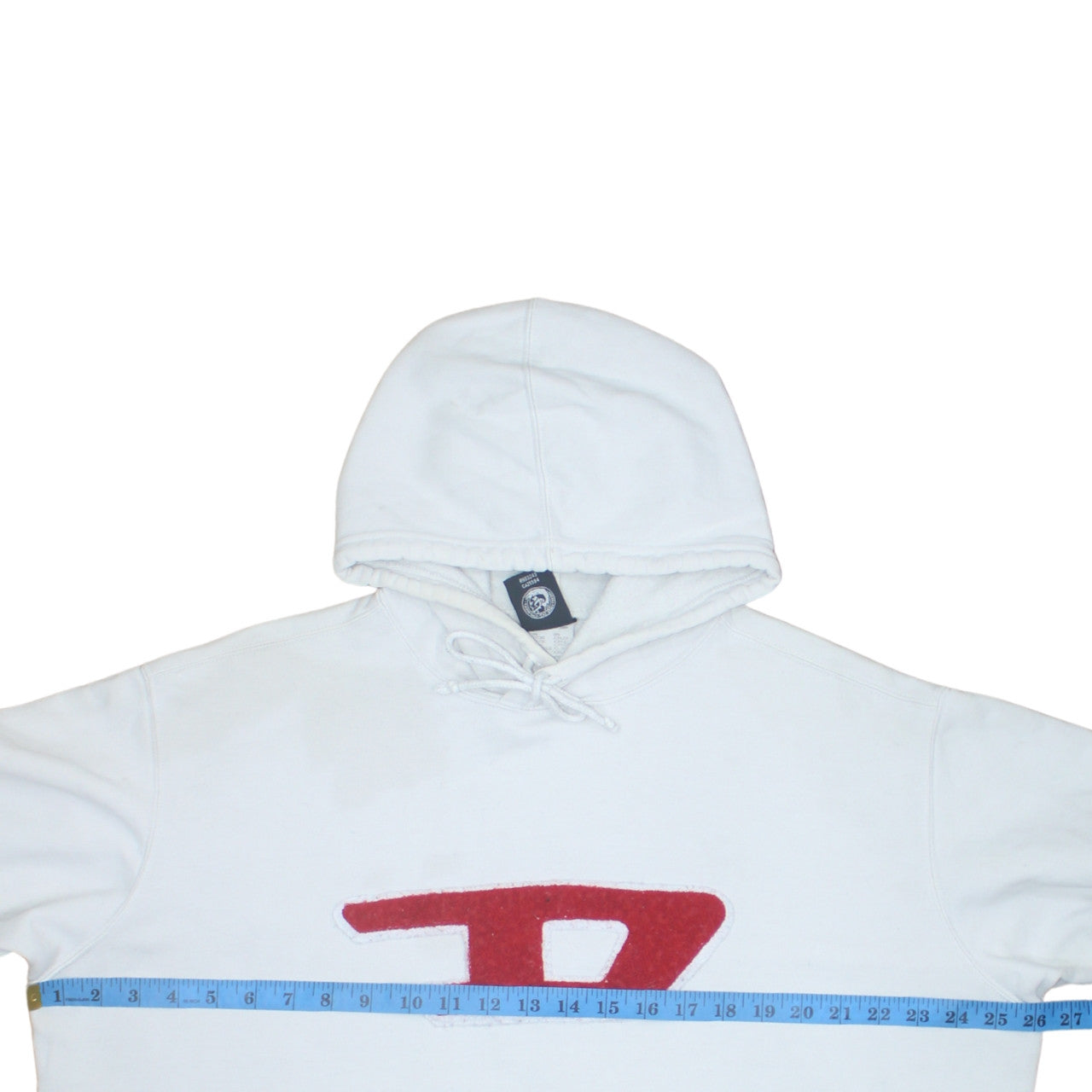 Diesel Womens White Pullover Hoodie XXL Cotton Blend Logo Design