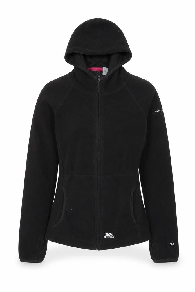 Trespass Women's Black Size 10 Full Zip Hooded Fleece Jacket