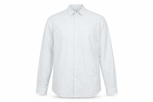Lacoste Men's Blue Slim Fit Long Sleeve Striped Dress Shirt Size 41