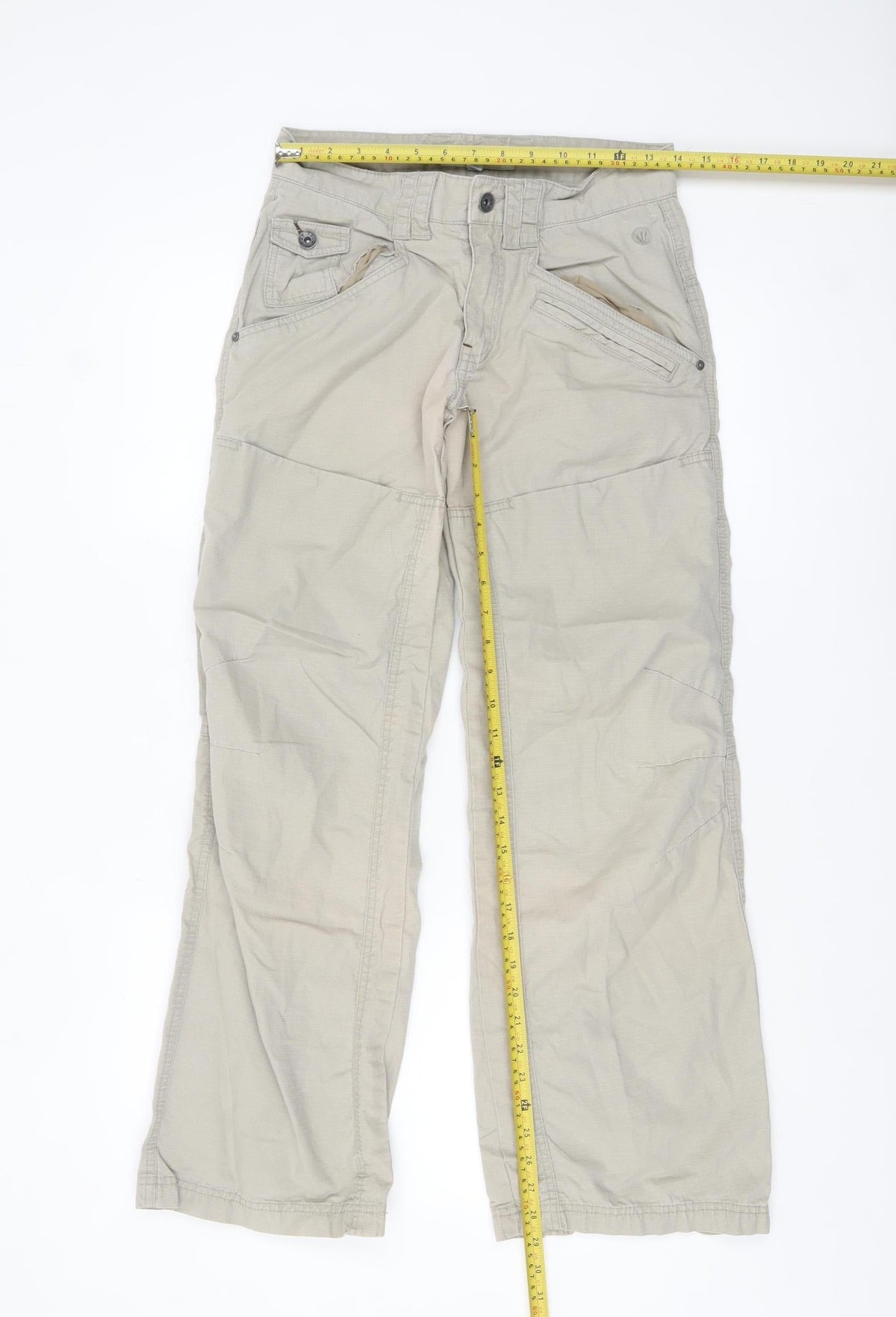 Fa Face Girls Beige Cargo Trousers 13 Years 100% Cotton Casual Pants