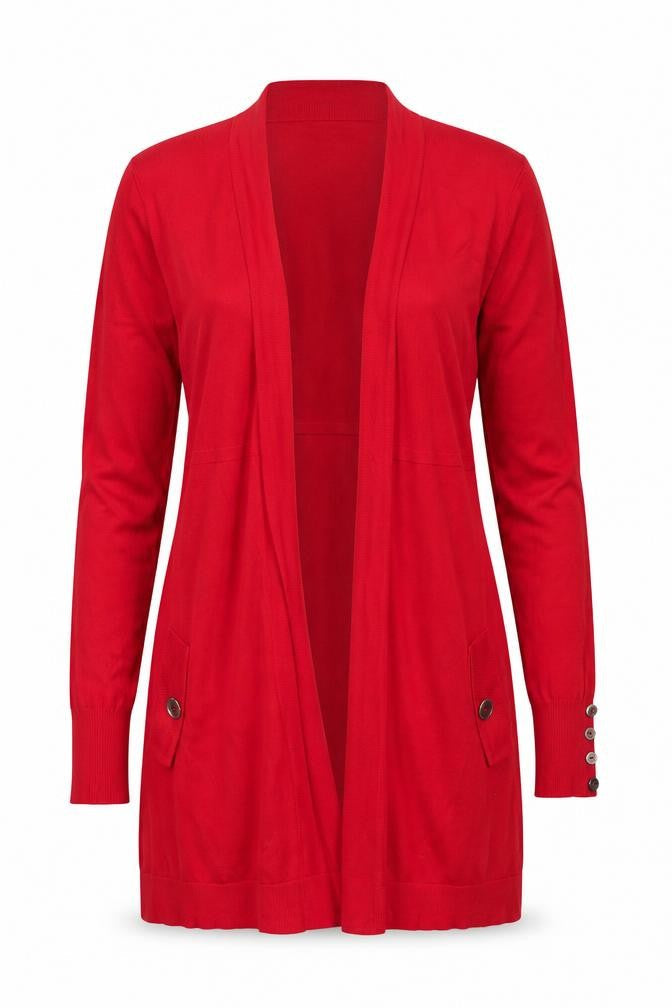 Wallis Womens Red Long Sleeve Knit Cardigan Size S