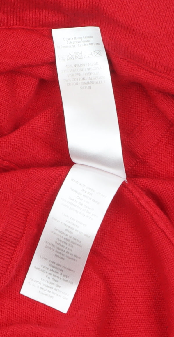 Wallis Womens Red Long Sleeve Knit Cardigan Size S