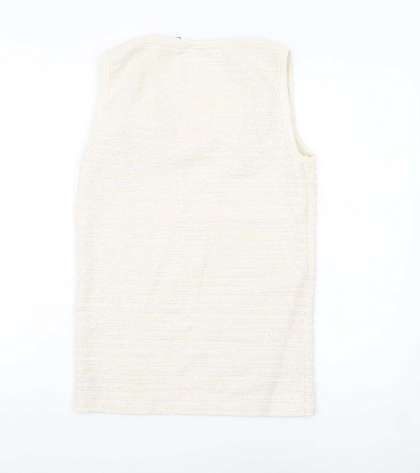 ASOS DESIGN Women's Ivory Ribbed Tank Top M Knit Cotton Blend