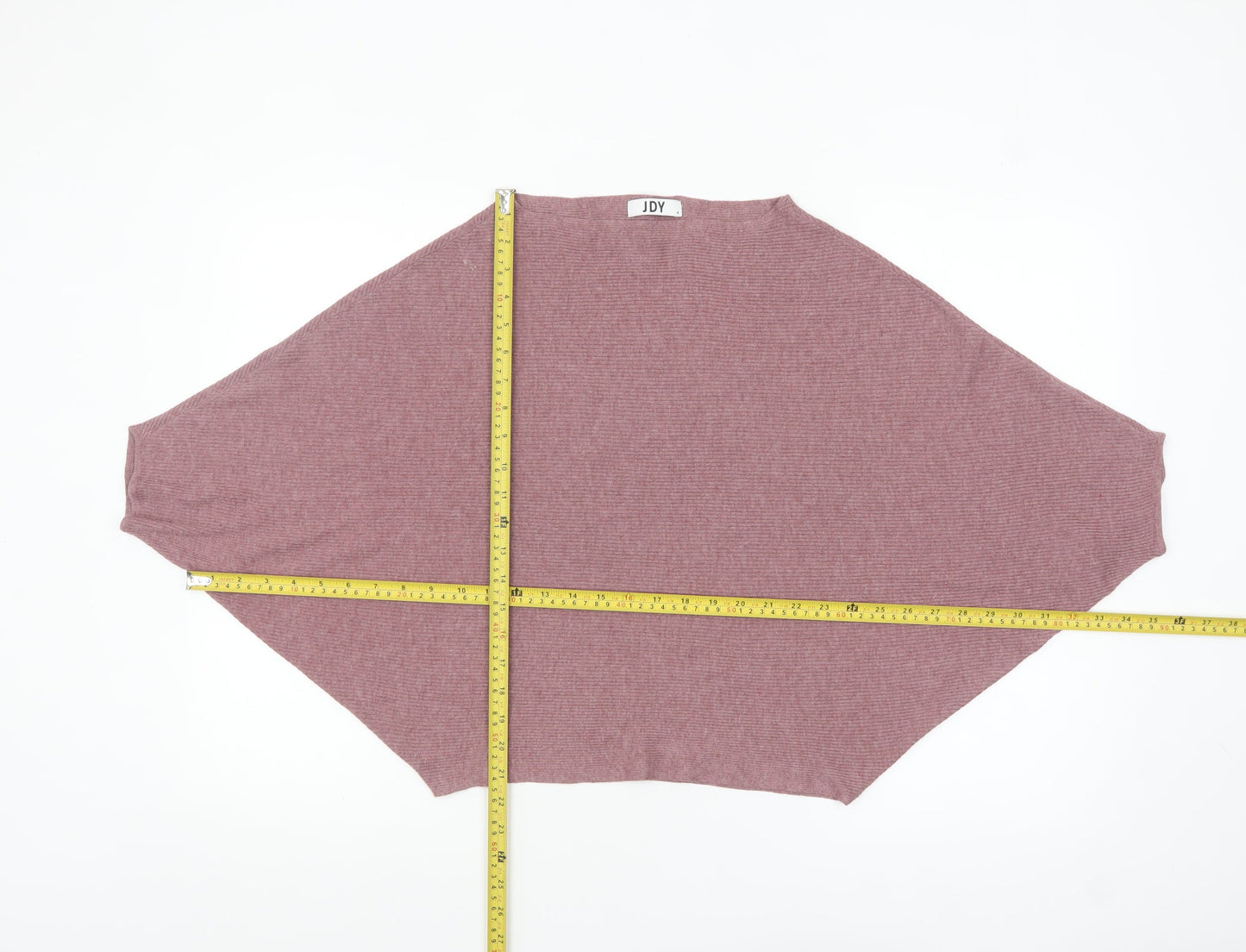 JDY Women's Pink Batwing Knit Cape Jumper Size S