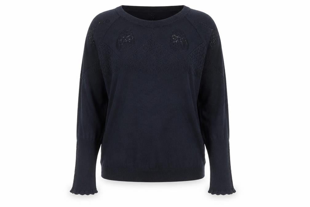 Noa Noa Women's Black Cotton Knit Long Sleeve Pullover Jumper L