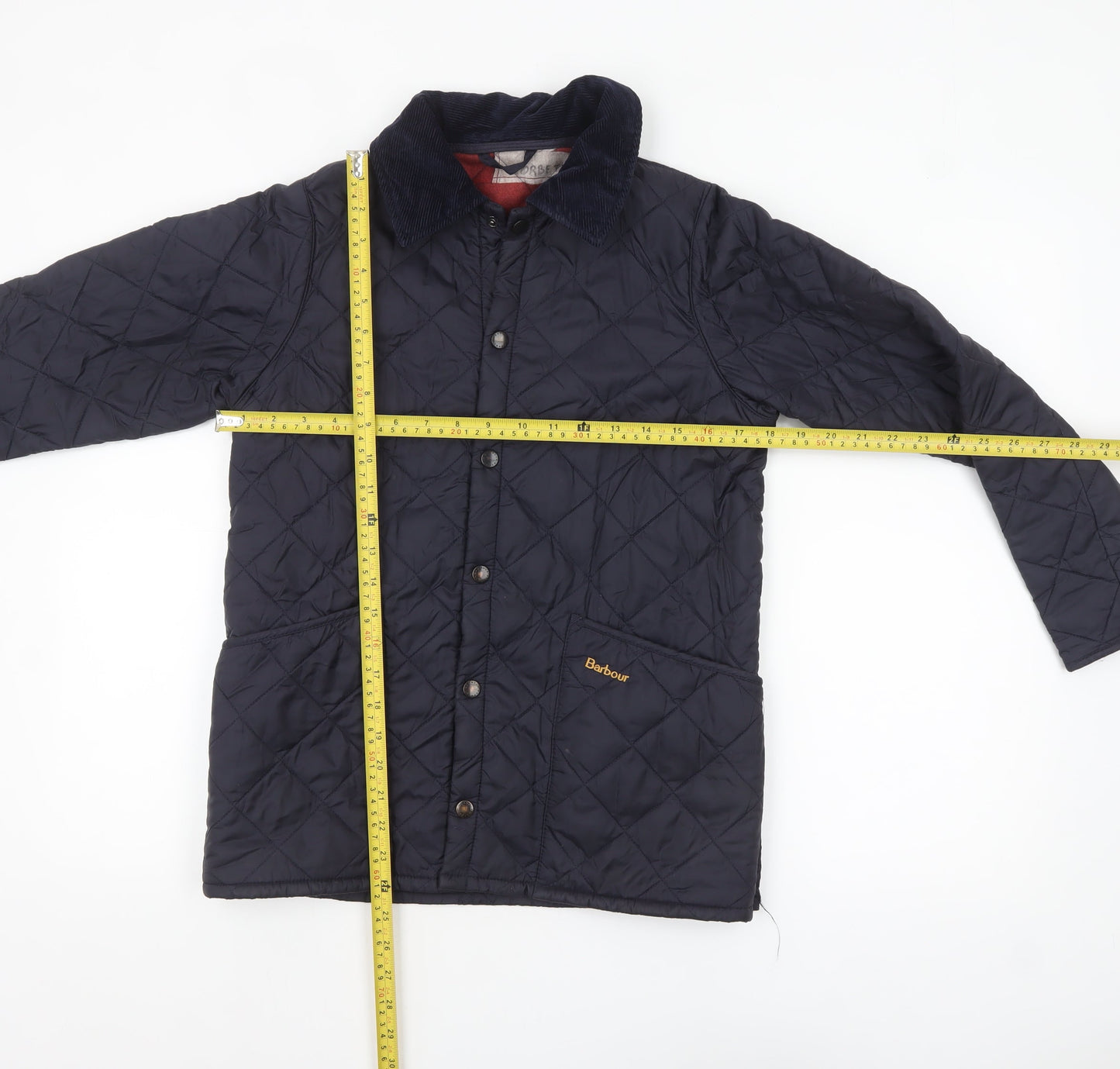 Barbour Boys Blue Quilted Jacket Lined Mid-Length 10-11 Years