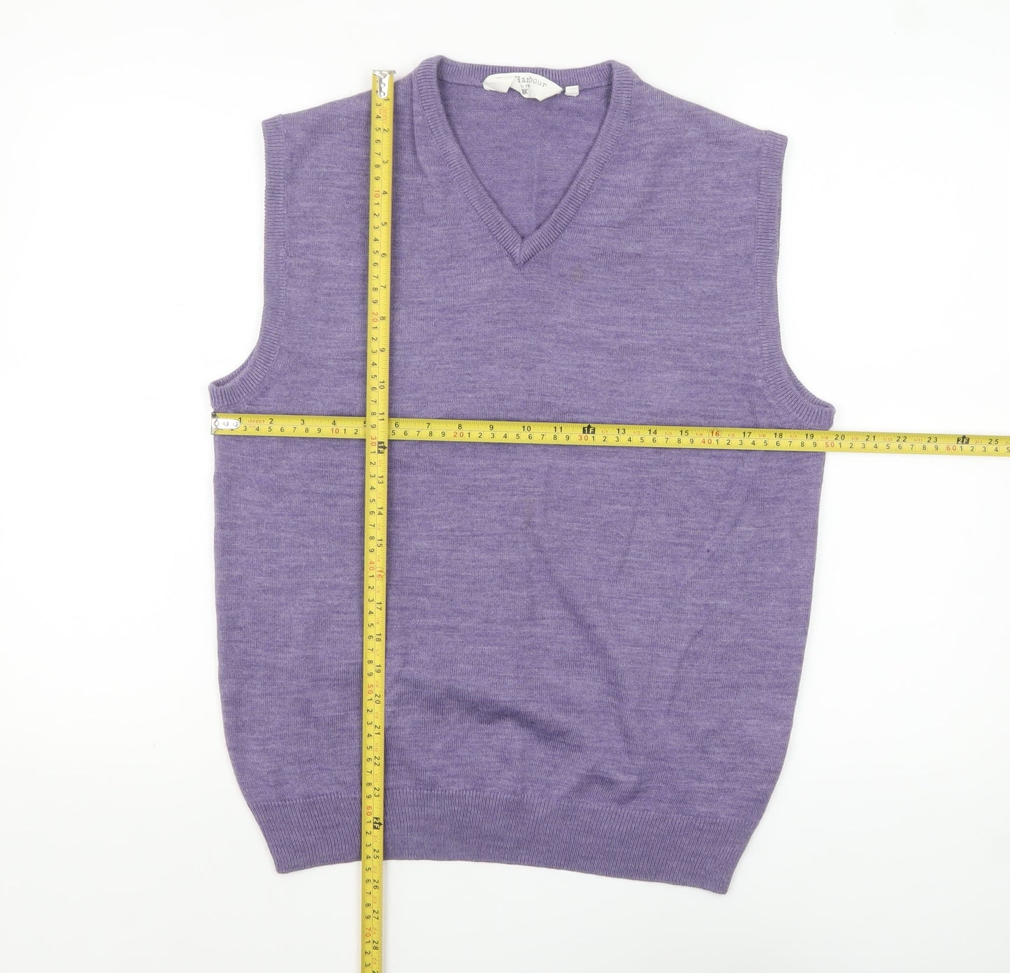 Bar Harbour Men’s Purple Wool Blend V-Neck Sleeveless Vest M