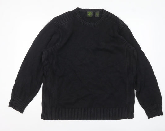 Timberland Men’s Black Cotton Crew Neck Jumper Size L