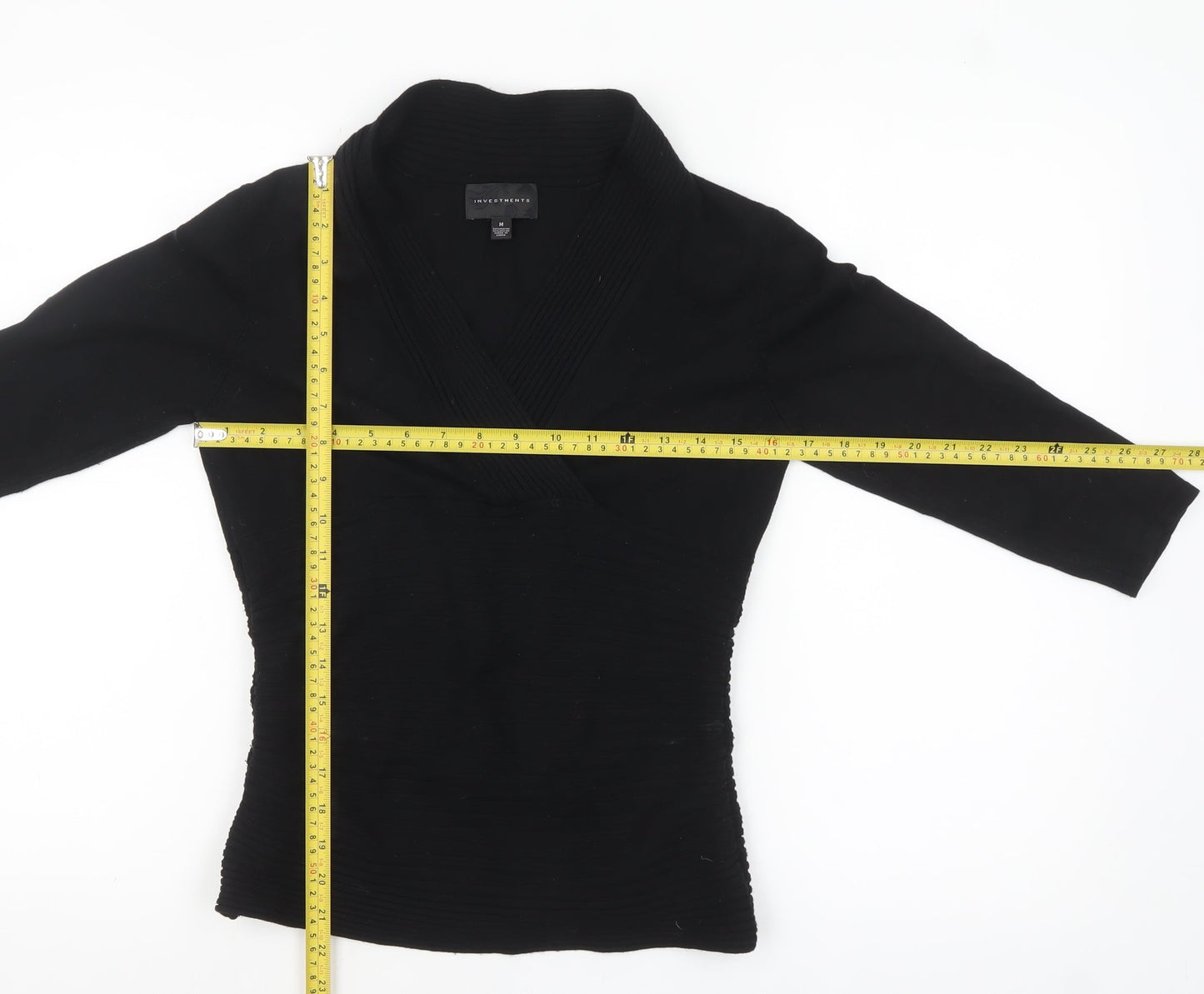 Investments Women’s Black Wrap Knit Jumper Size M