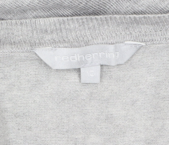 Red Herring Women's Grey V-Neck Button Cardigan Size 10
