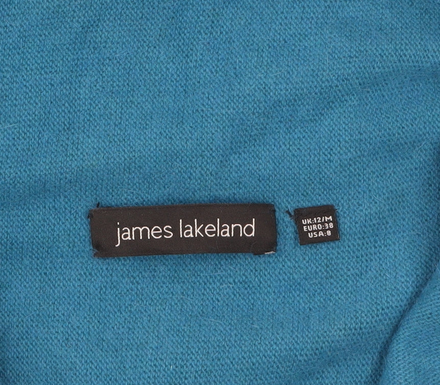 James Lakeland Women's Blue Open Knit Long Sleeve Cardigan Size 12