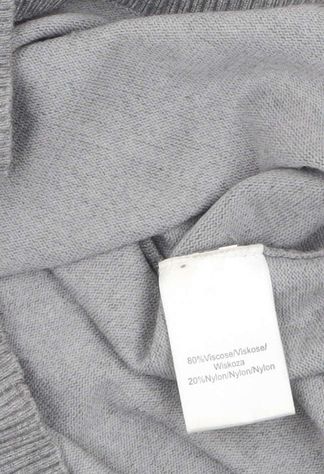 Cable & Gauge Women's Grey Sleeveless Roll Neck Knit Top Size S