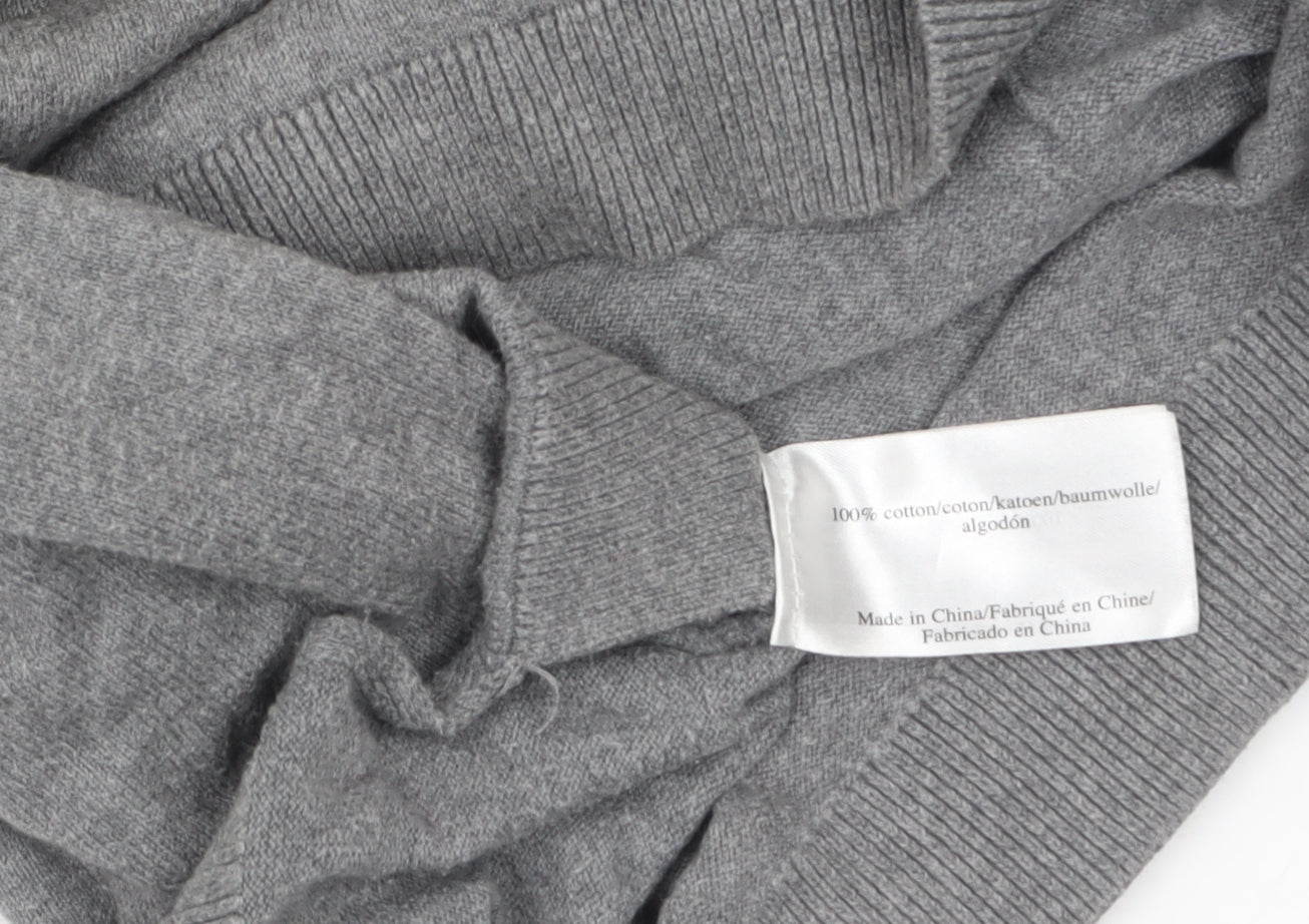 Laura Ashley Women’s Grey Cotton 3/4 Sleeve Crochet Jumper M
