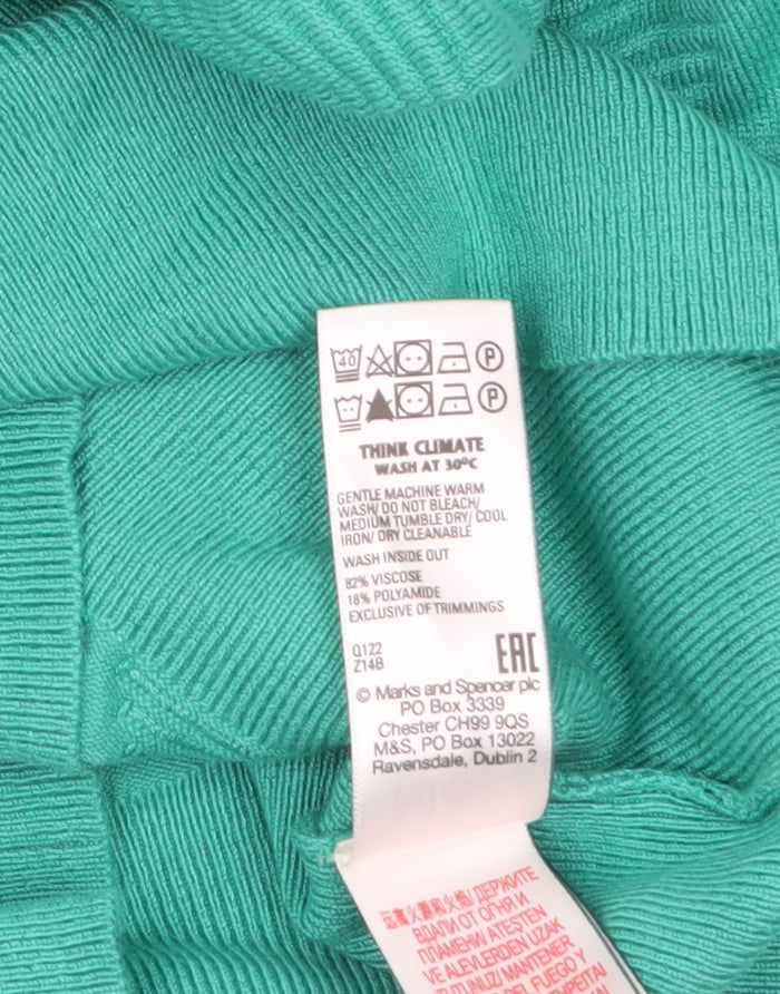 Marks and Spencer Women's Green Knit Jumper Size S Crew Neck