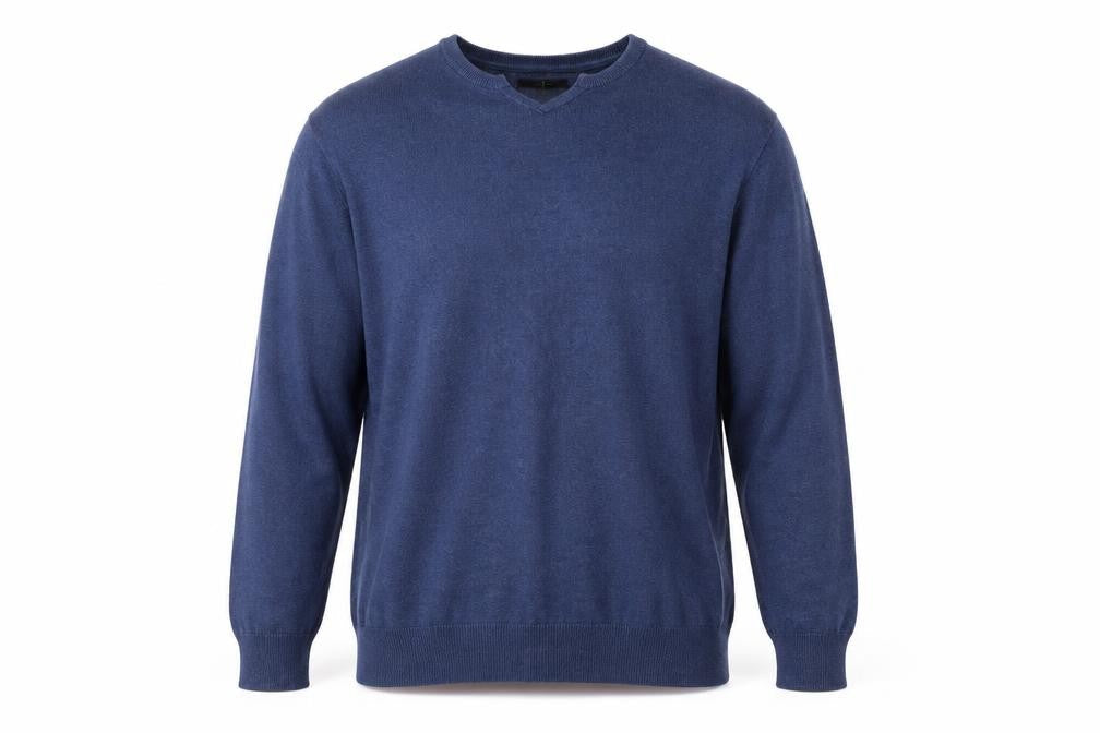 Jasper Conran Men’s Blue Cotton V-Neck Jumper Size L