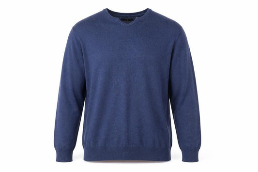 Jasper Conran Men’s Blue Cotton V-Neck Jumper Size L