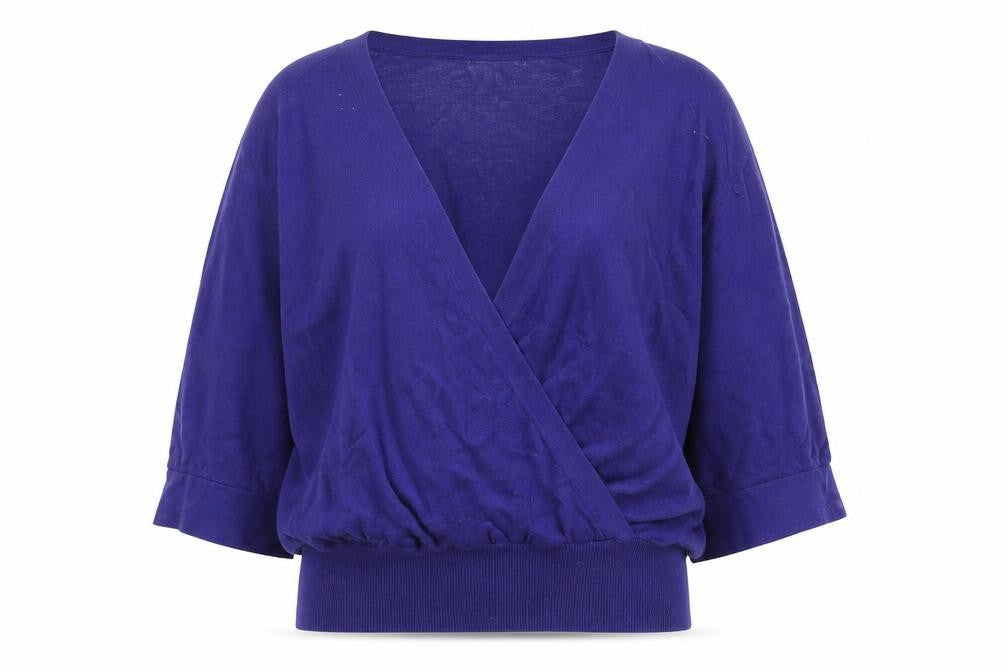 WoolOvers Women's Purple Linen Cotton Wrap Jumper Size L