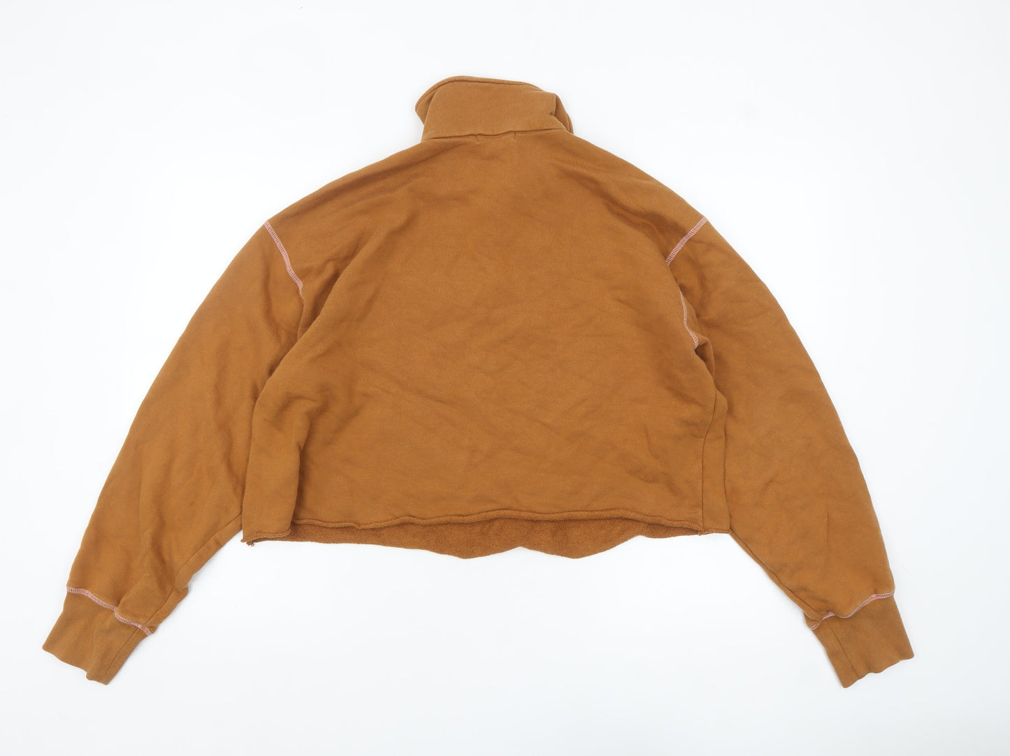 JW Anderson x Uniqlo Women's Brown Fleece 1/4 Zip Pullover Sweatshirt XL
