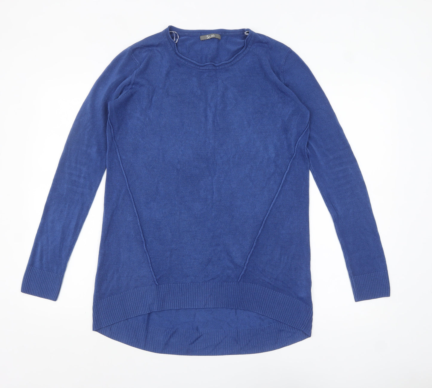 South Women's Blue Acrylic Crew Neck Long Sleeve Pullover Jumper Size 10