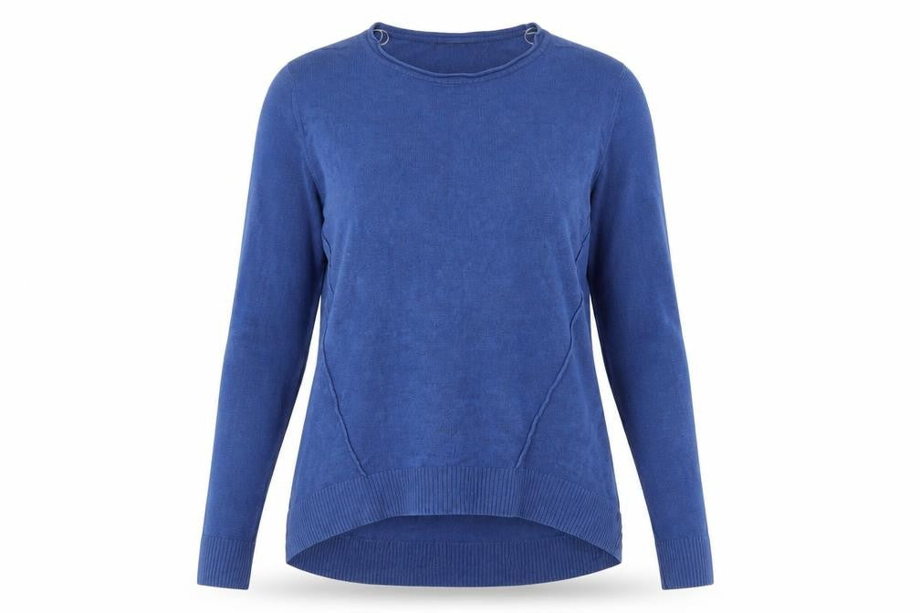 South Women's Blue Acrylic Crew Neck Long Sleeve Pullover Jumper Size 10